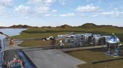 Rendering of proposed $850 million Frontieras North America Mason County FASForm plant.