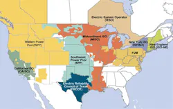 Map of regional transmission and independent system operators. Image credit BlckAssn/courtesy Wikimedia Commons