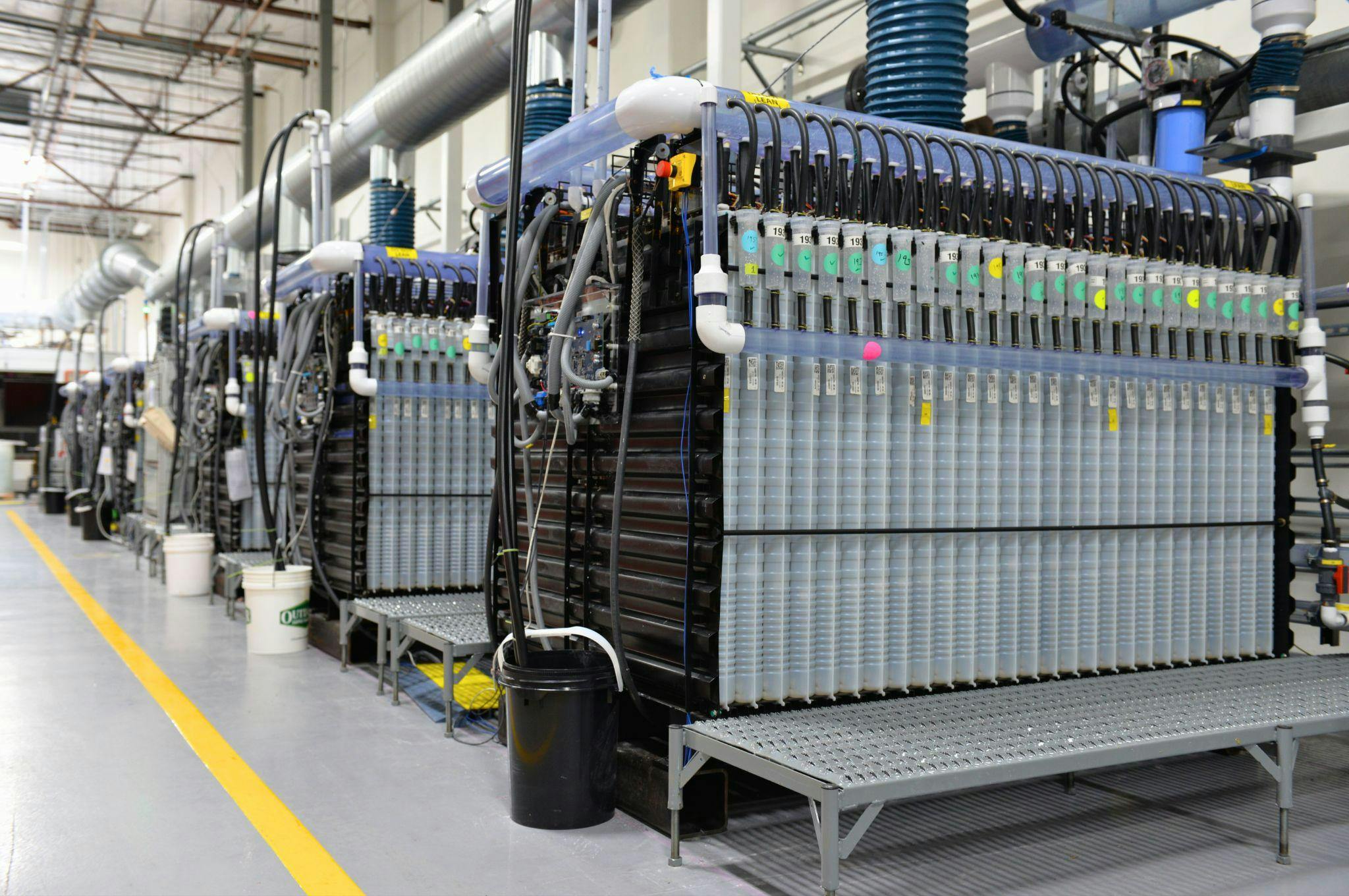 Form Energy's iron air battery technology in factory at West Virginia. Image credit: Form Energy