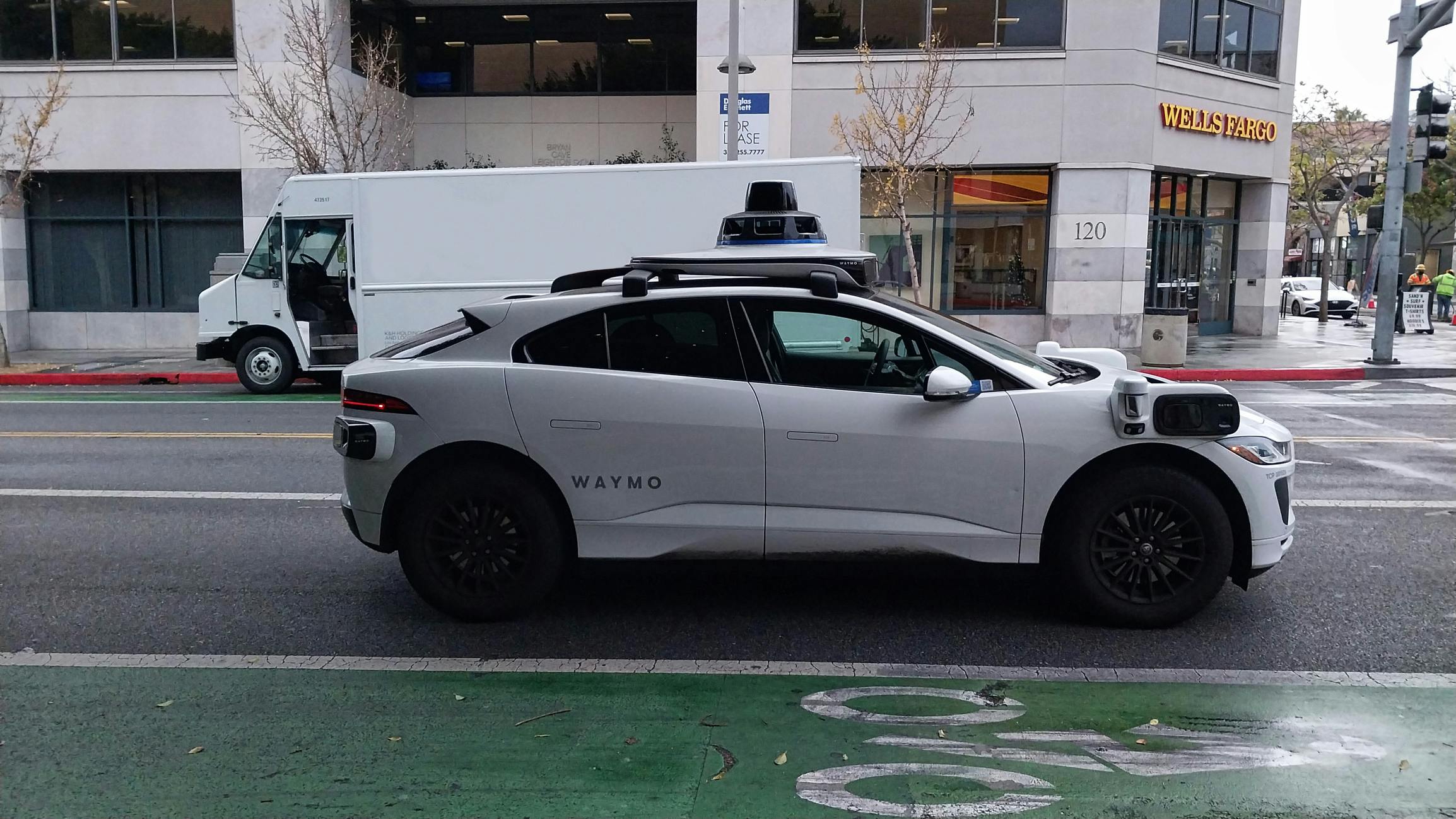 Waymo driverless vehicle on street in Santa Monica. image credit ID 350837527 &copy; Elliott Cowand Jr | Dreamstime.com