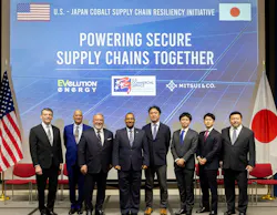 EVelution Energy and Mitsui & Co. representatives at the U.S. Embassy in Tokyo during the official launch of the U.S.-Japan cobalt Supply Chain Resiliency Initiative. | Credit: EVelution Energy