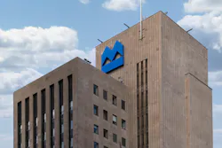 Ontario commercial real estate building with Morguard logo.