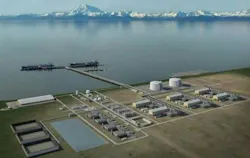 Alaska LNG rendering image credit Alaska Gasline Development Corp.