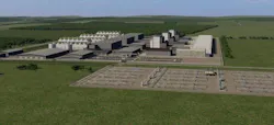 Digital rendering of proposed 960-MW X-energy SMR site in Indiana. Image credit Amazon