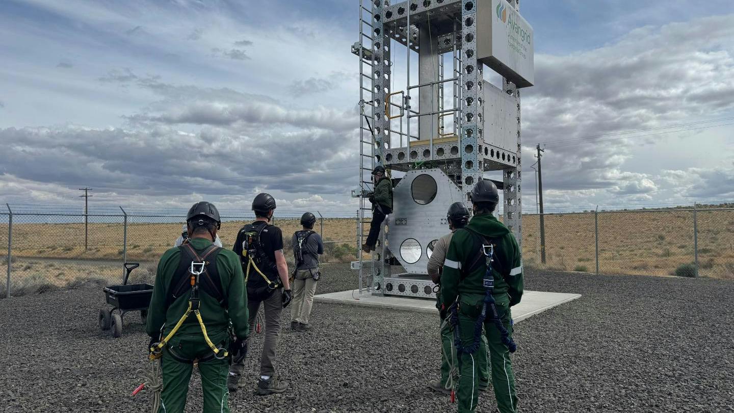 Wind energy technicians undergoing safety instruction at the Avangrid National Training Center in Sherman County, Oregon. | Credit: Avangrid, Inc.